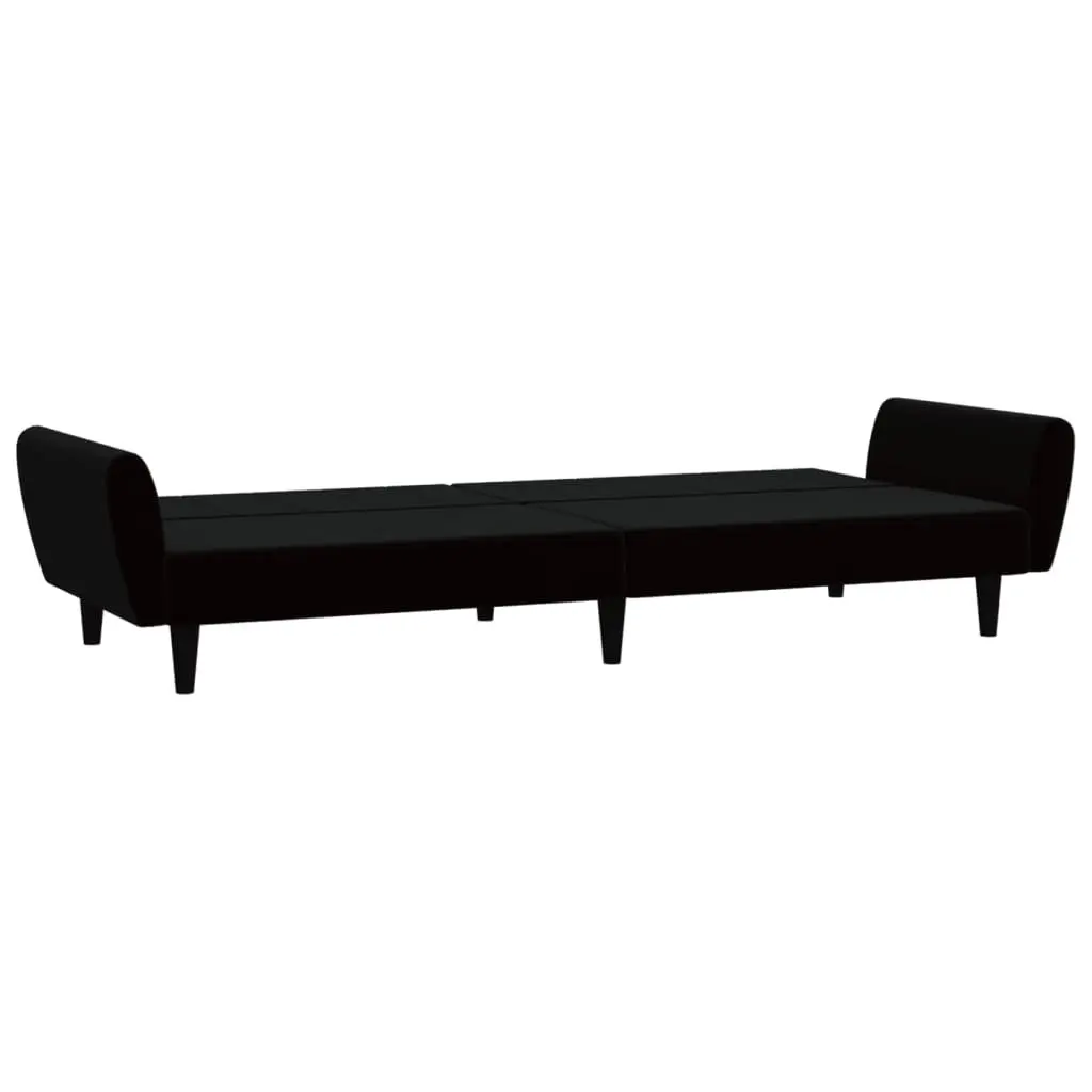 Black Velvet Sofa Bed for Small Spaces