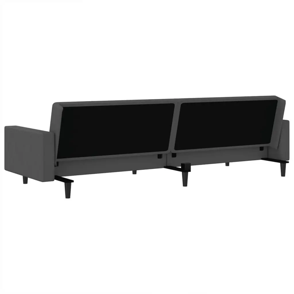 2-Seater Sofa Bed Grey Velvet Convertible Day Bed Guest Sleeper Couch Living