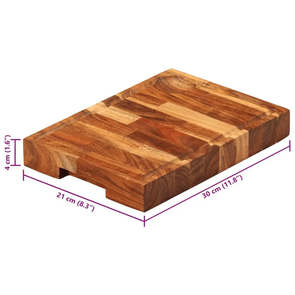 Solid Wood Chopping Board Acacia 30x21x4 cm Brown