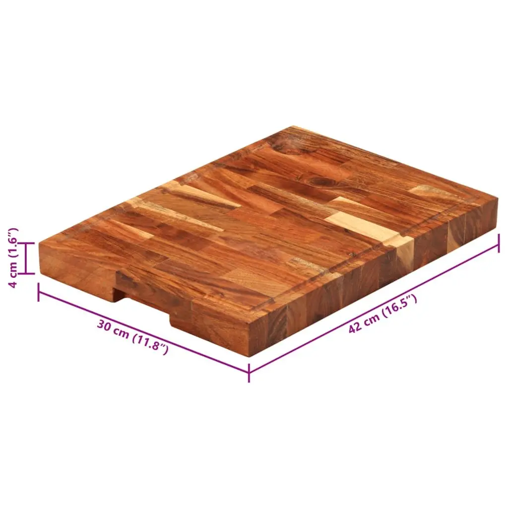 Acacia Wood Chopping Board 42x30x4 cm Brown Solid Kitchen Cutting Serving Cheese