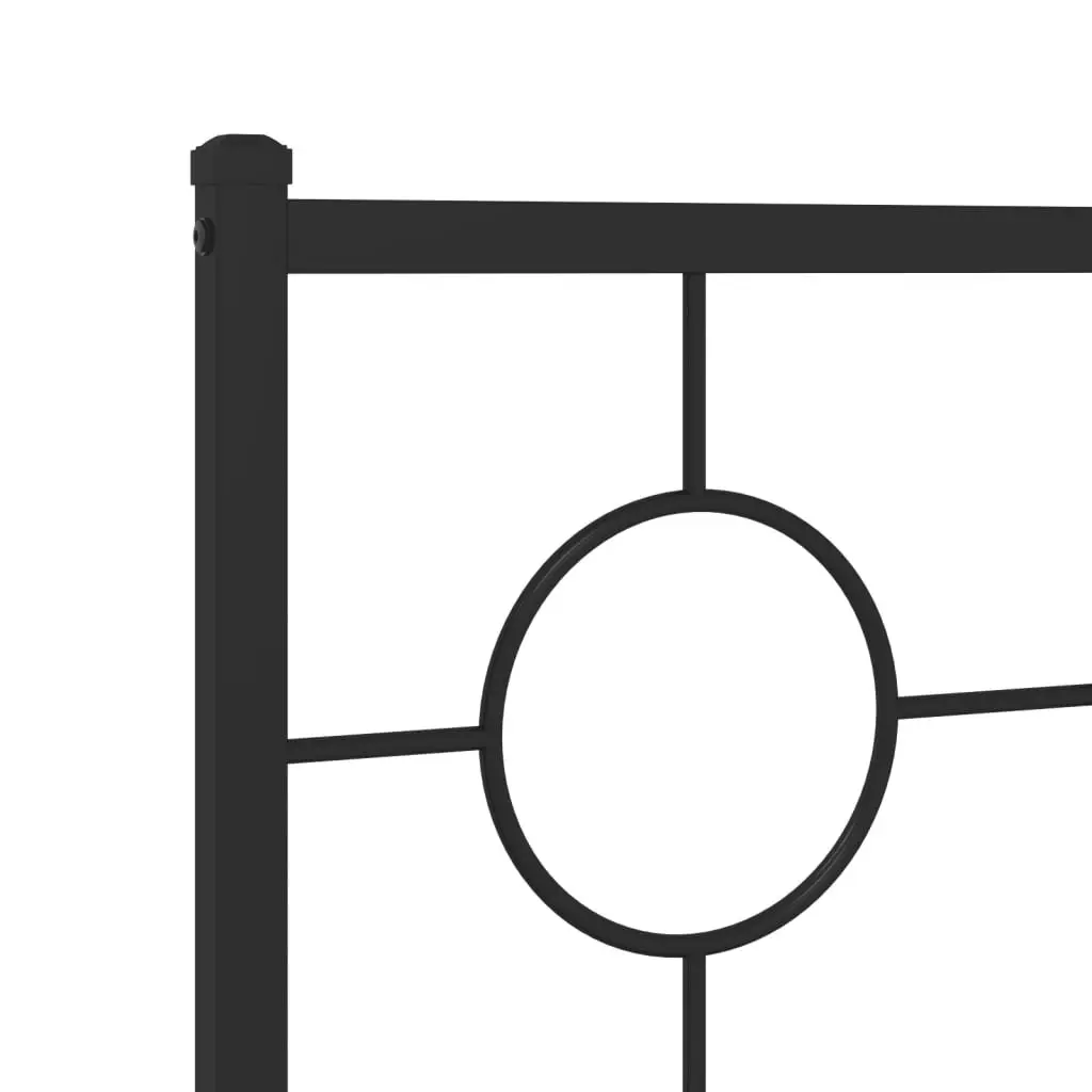 Metal Bed Frame with Headboard Black 90x190 cm Storage Space Bedroom Furniture
