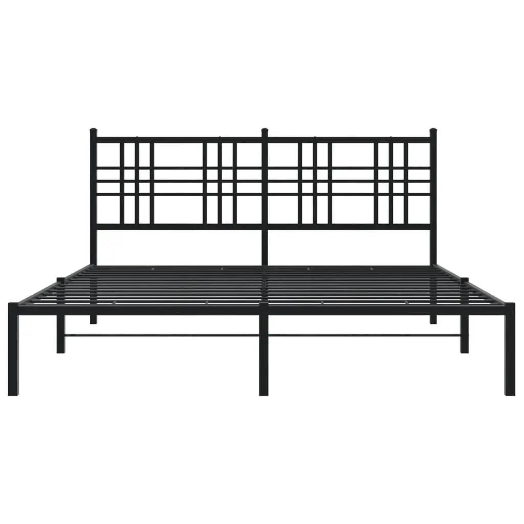 Black Metal Bed Frame with Headboard