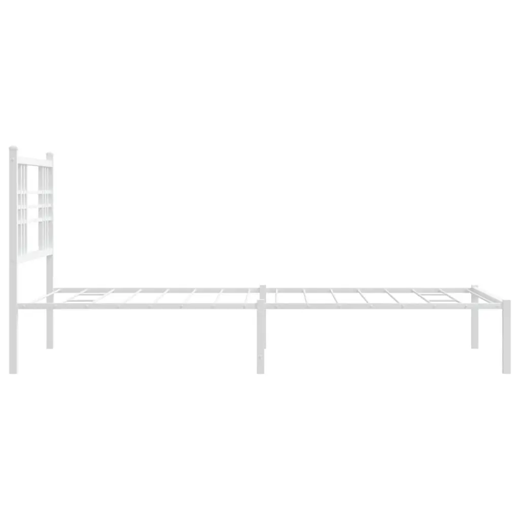 White Metal Bed Frame 90x190 cm with Storage Options