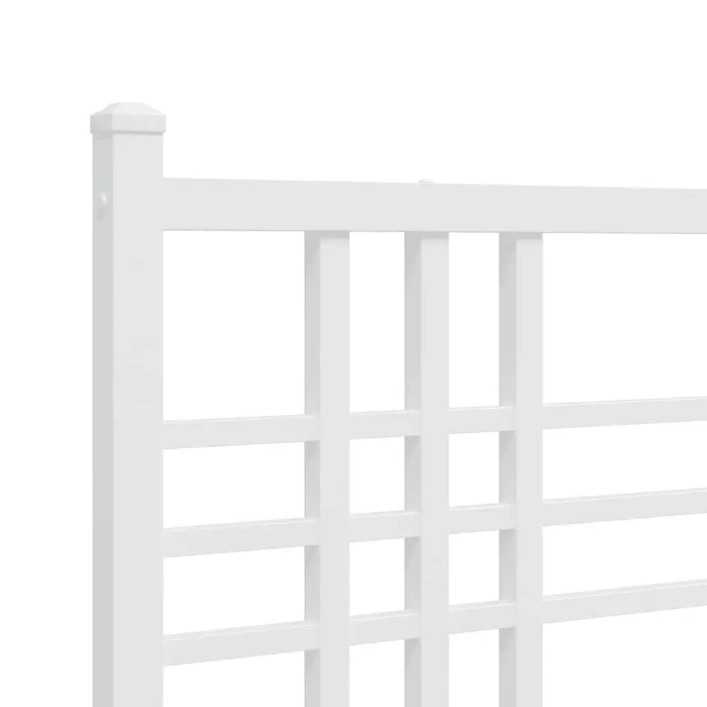 White Metal Bed Frame 90x190 cm with Storage Options