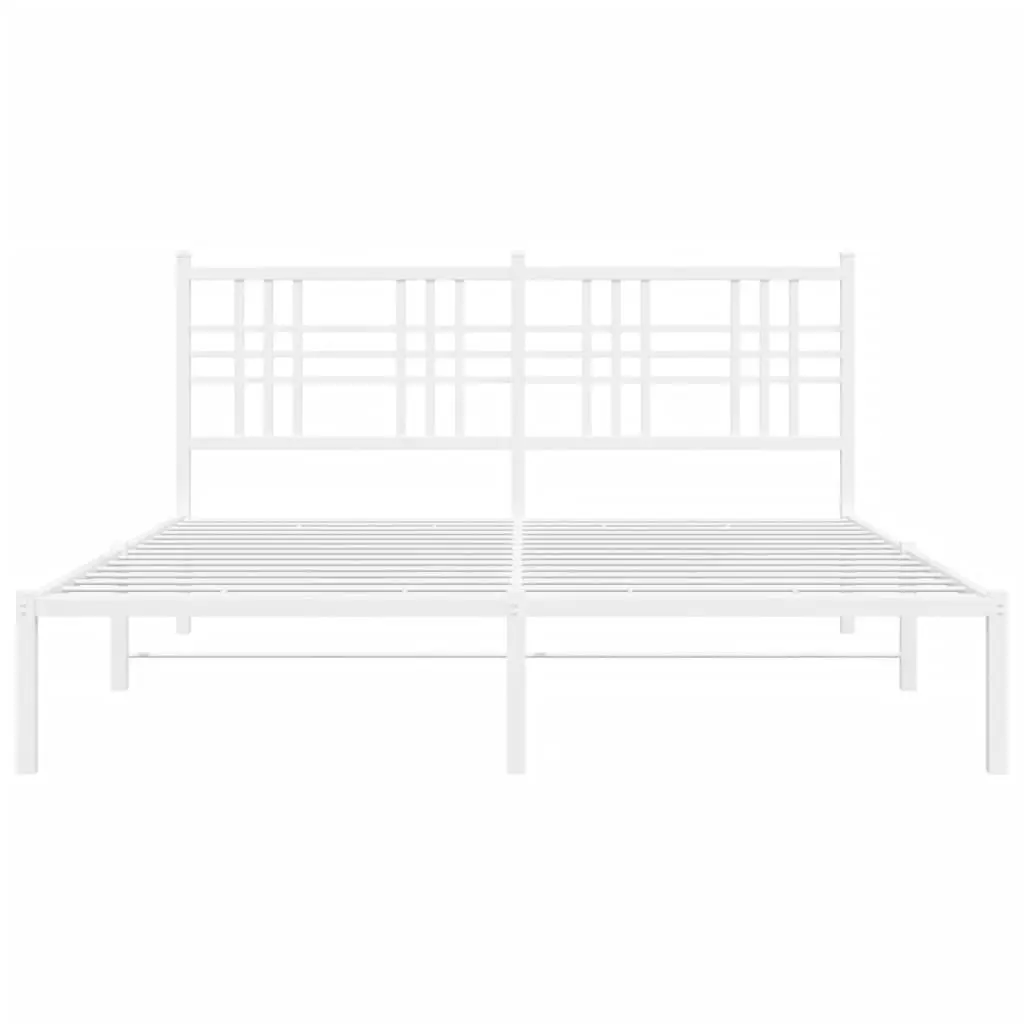 White Metal Bed Frame 150x200 cm for Any Bedroom