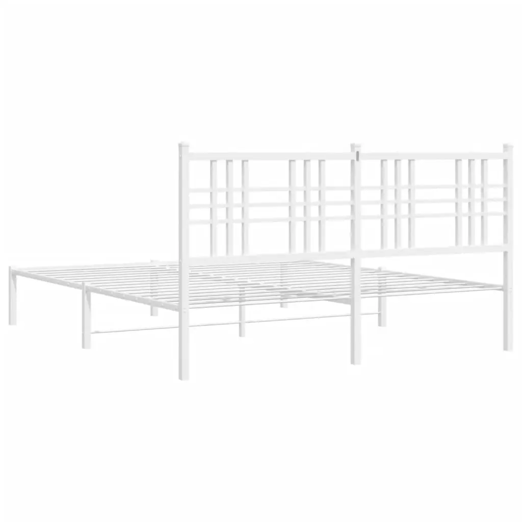 White Metal Bed Frame 150x200 cm for Any Bedroom