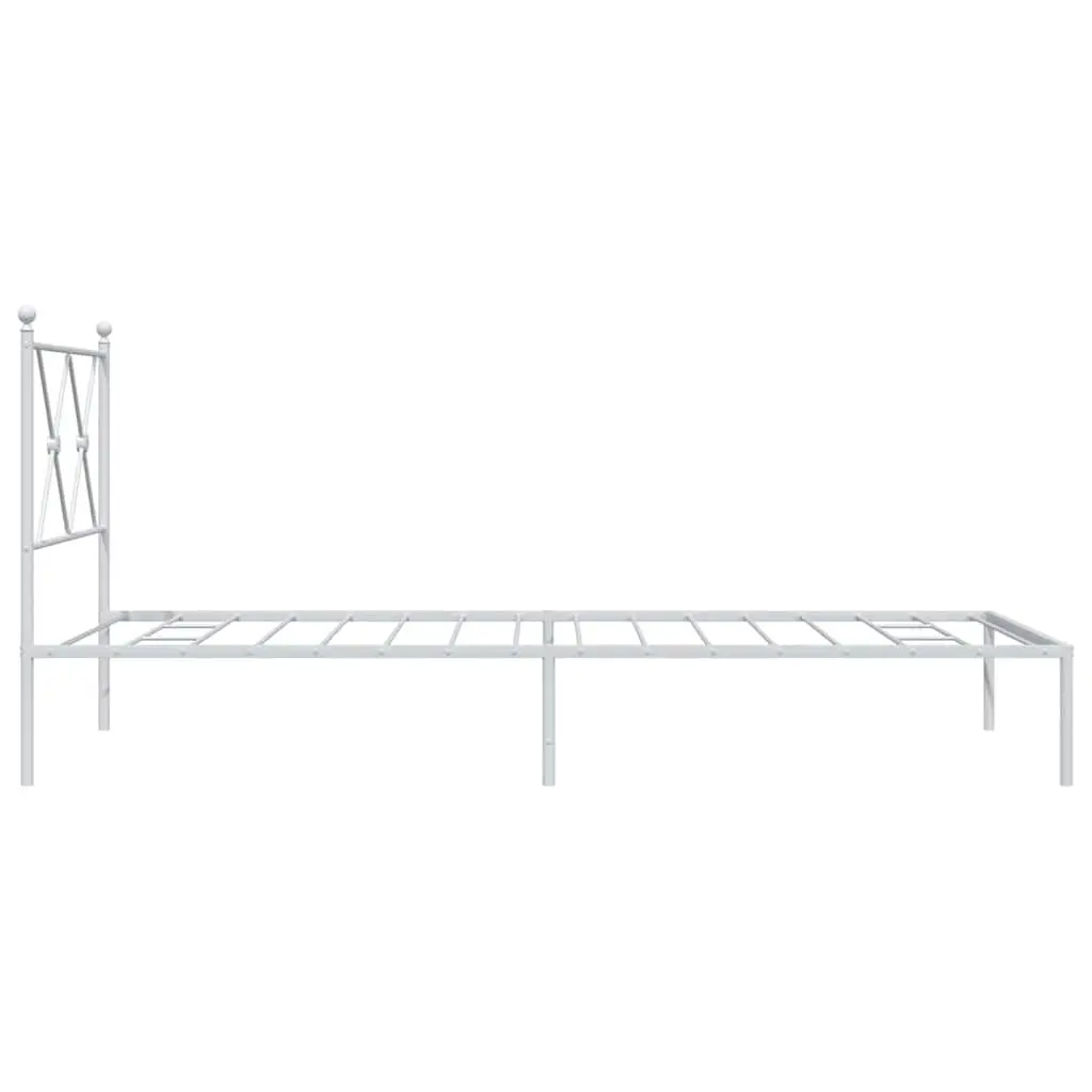 Metal Bed Frame 90x190 cm with Headboard Storage