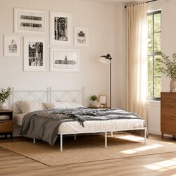Practical Metal Bed Frame with Headboard for Home Use 150x200