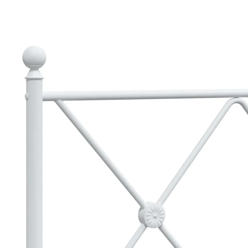 Metal Bed Frame King Size 183x203cm with Headboard Slatted Base White