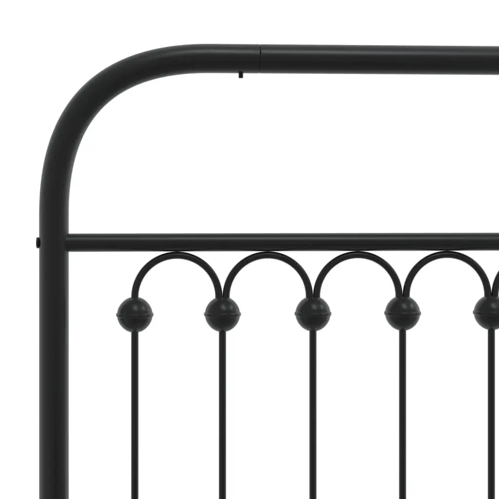 Metal Bed Frame Black 90x190cm Sturdy Steel Construction with Headboard Slatted Base and Under-Bed Storage