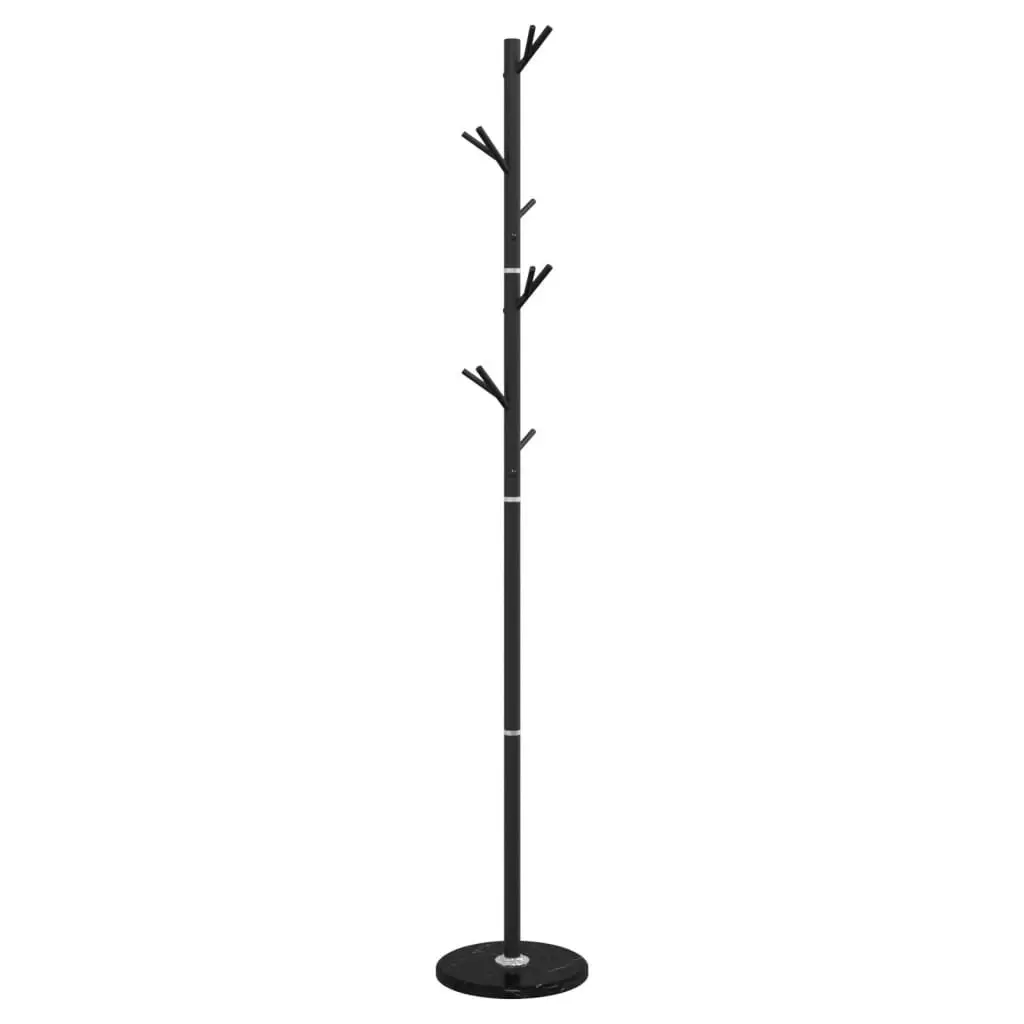 Coat Stand Iron Frame 175 cm Black 12 Hooks Free-standing Storage Organizer