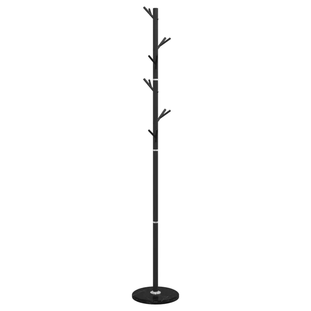 Coat Stand Iron Frame 175 cm Black 12 Hooks Free-standing Storage Organizer