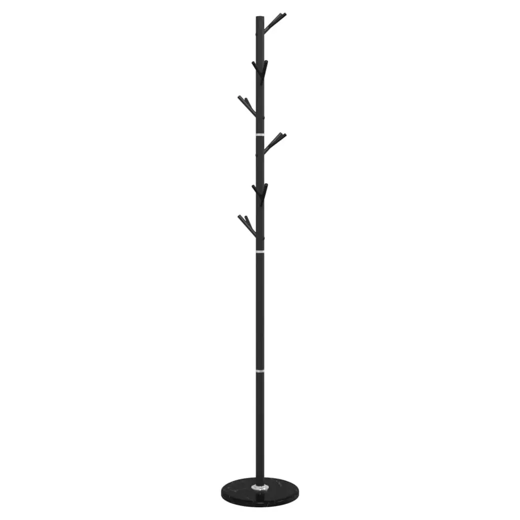 Coat Stand Iron Frame 175 cm Black 12 Hooks Free-standing Storage Organizer