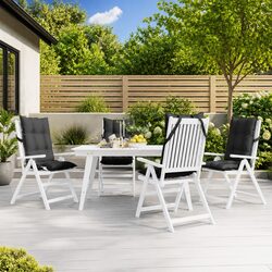 4-Piece Anthracite Highback Chair Cushion Set