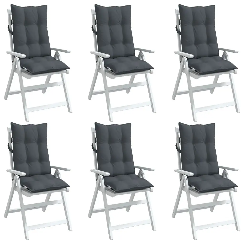 Highback Chair Cushions Oxford Fabric 6 Piece Anthracite Outdoor Garden Patio