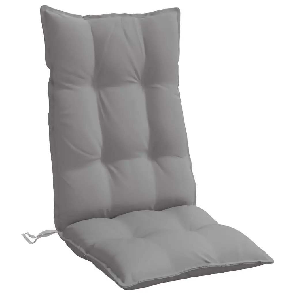Highback Chair Cushions Oxford Fabric Grey 2 Piece Outdoor Garden Patio Seat Pad