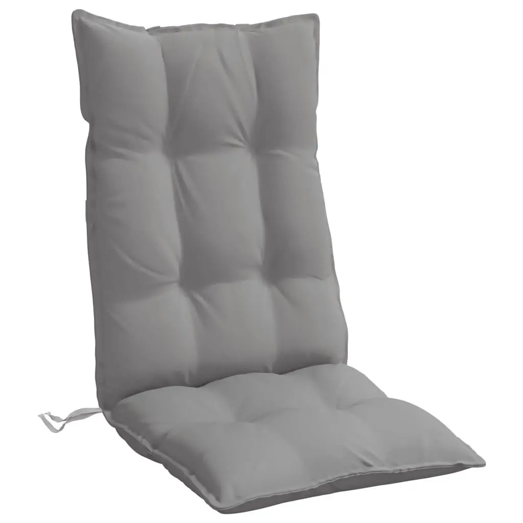 Highback Chair Cushions 4 Pieces Grey Oxford Fabric Outdoor Garden Patio Seat