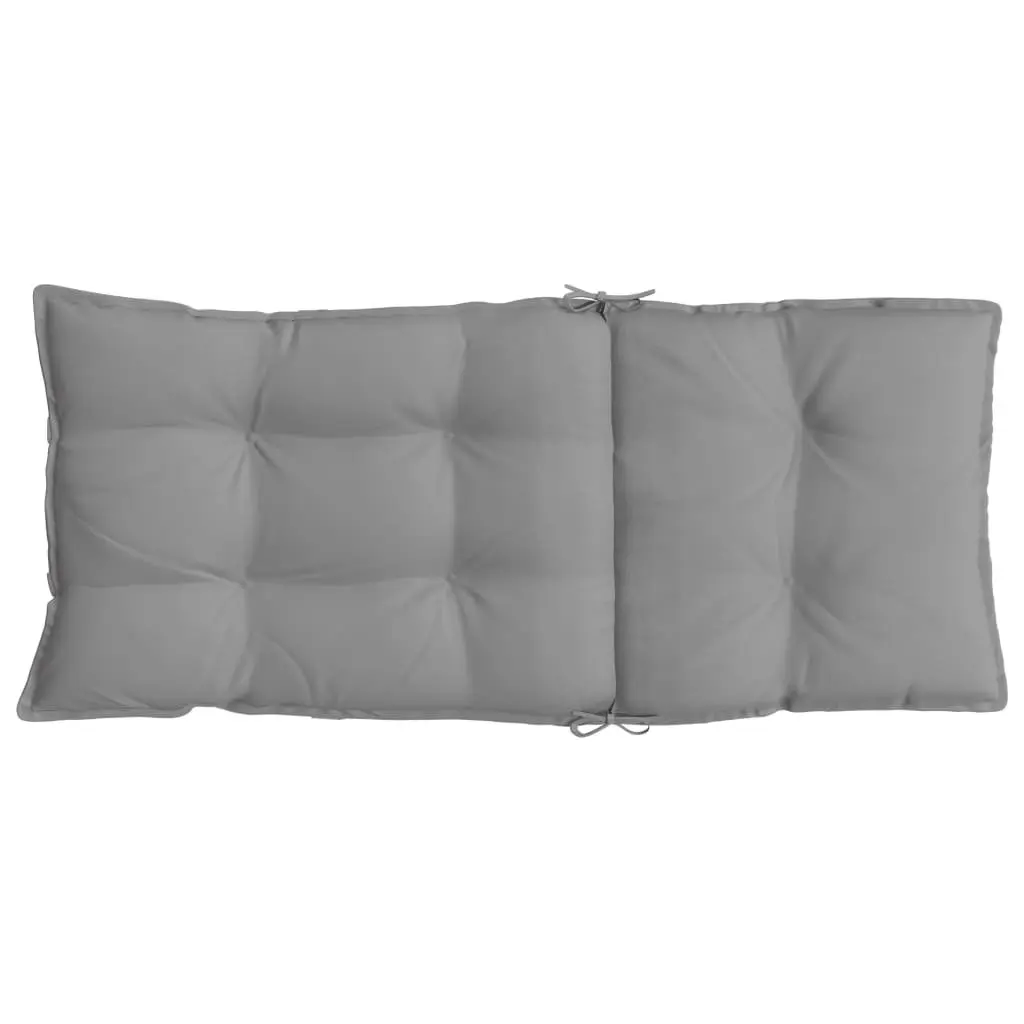 Highback Chair Cushions 4 Pieces Grey Oxford Fabric Outdoor Garden Patio Seat