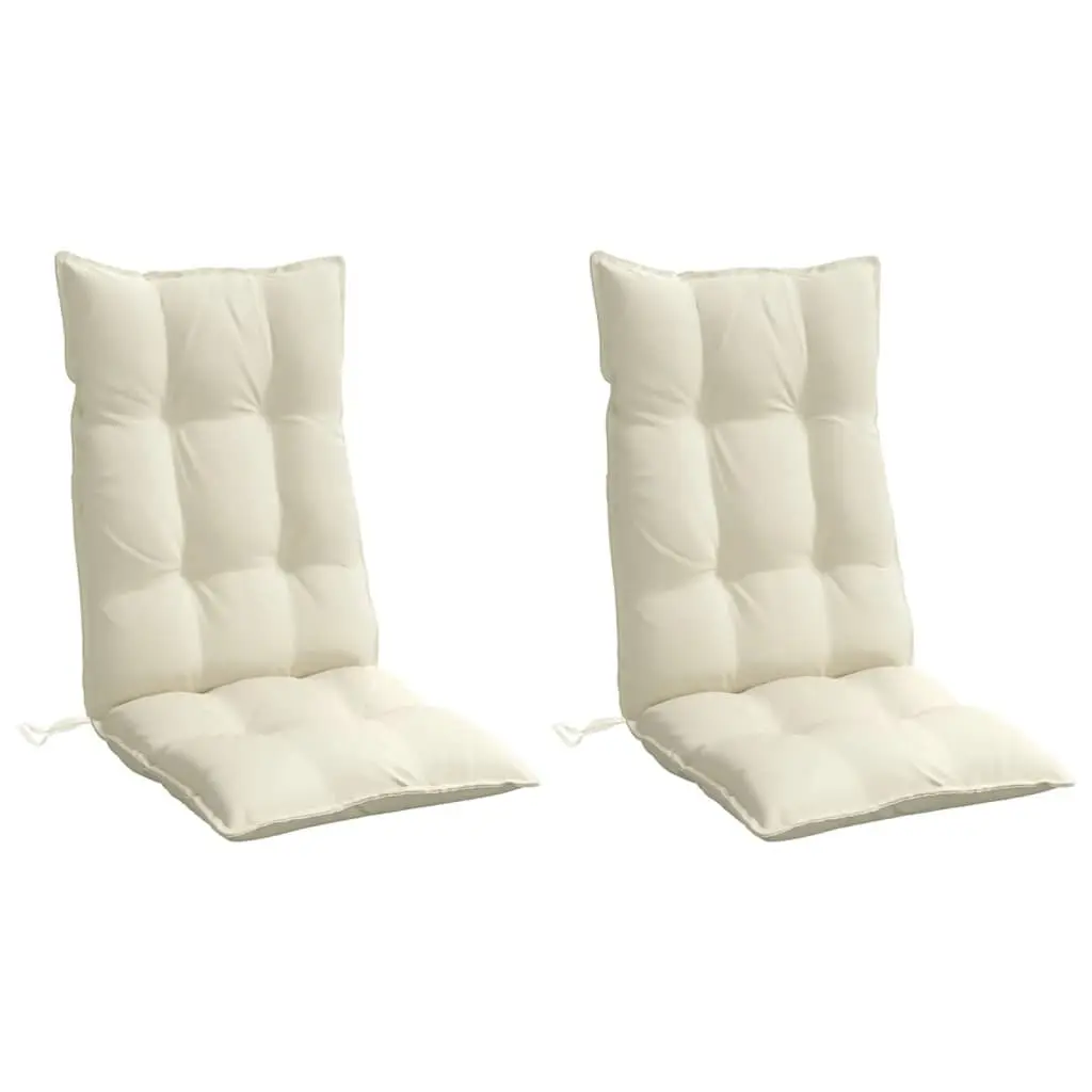 Highback Chair Cushions Oxford Fabric 2 pcs Cream Water-Resistant