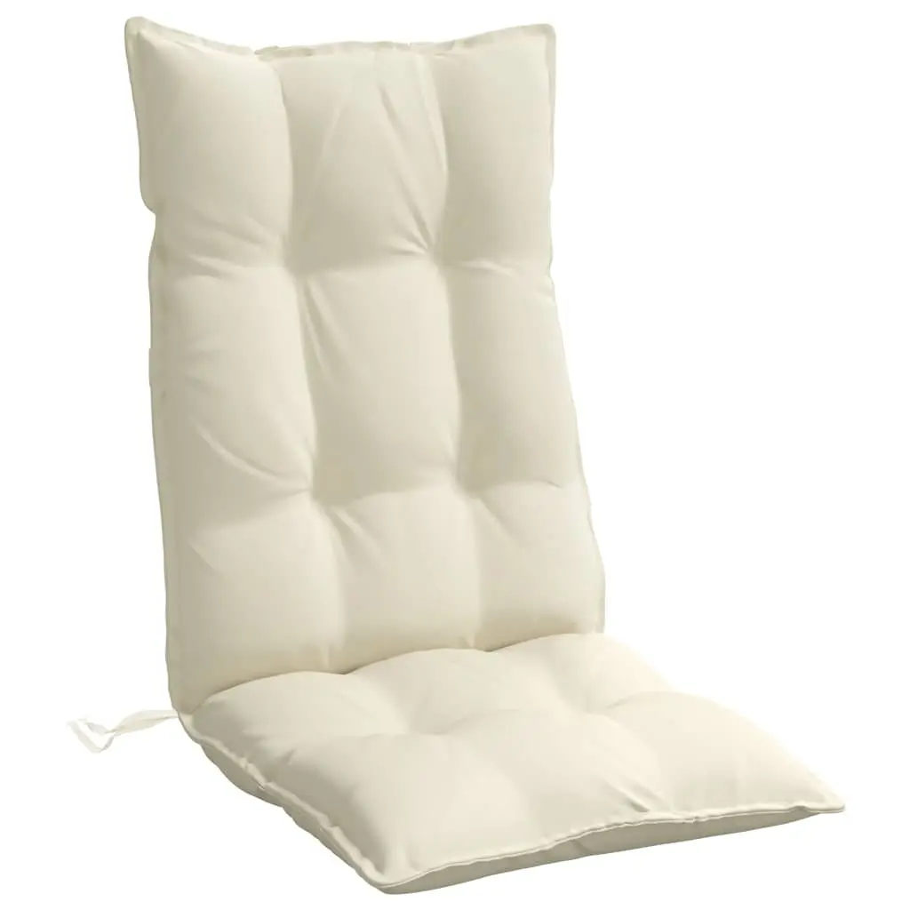Highback Chair Cushions Oxford Fabric 2 pcs Cream Water-Resistant