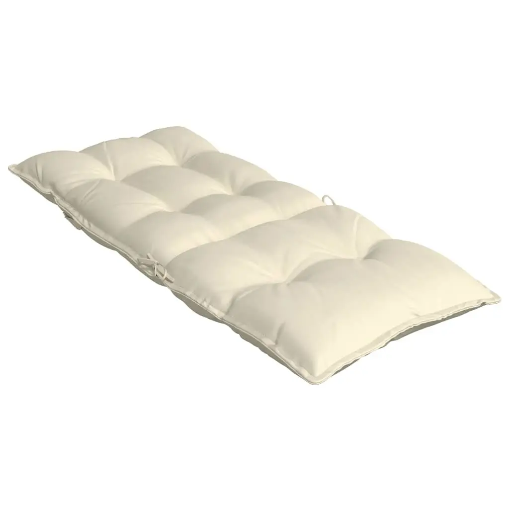 Highback Chair Cushions Oxford Fabric 2 pcs Cream Water-Resistant