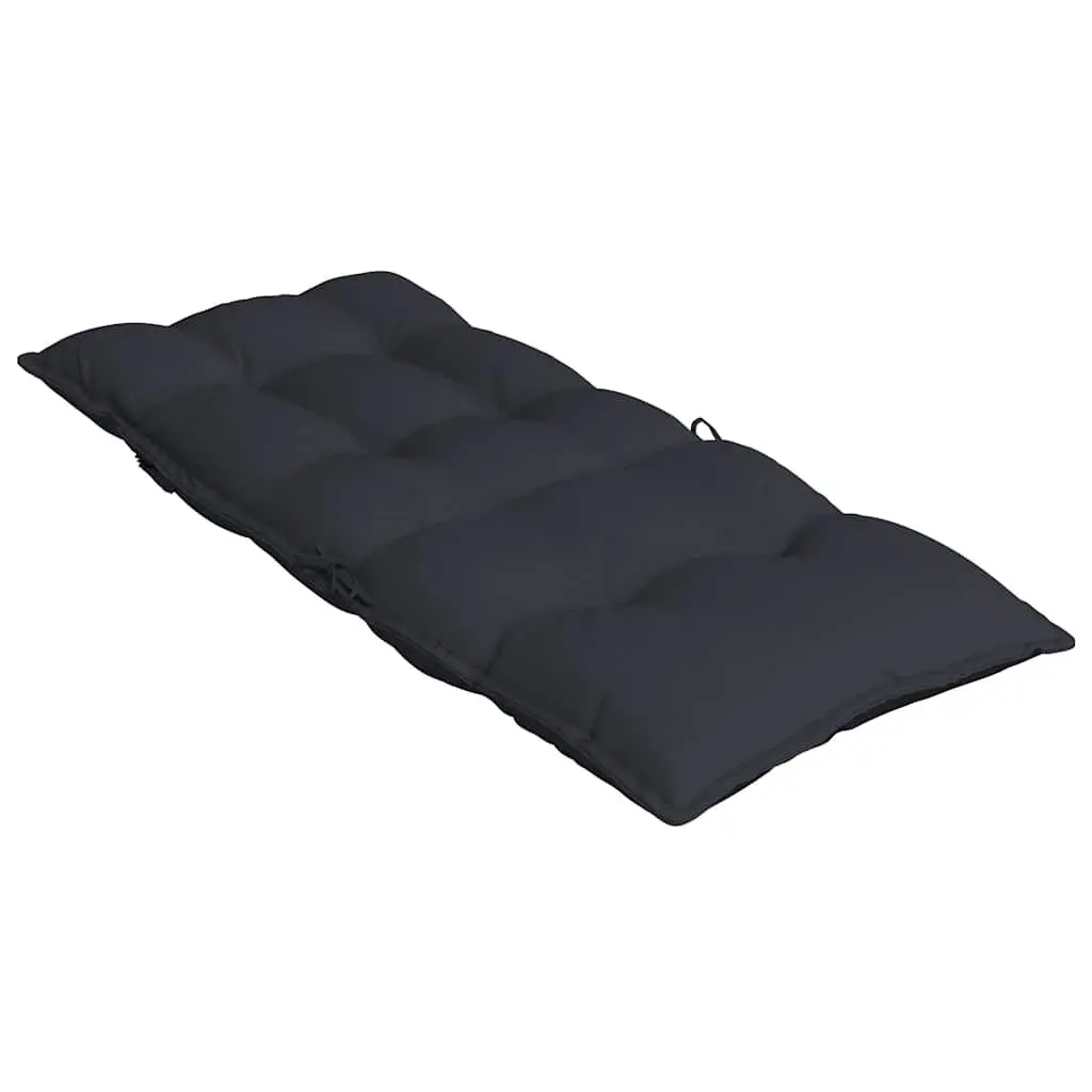 Black Oxford Fabric Highback Chair Cushions 2 Piece Outdoor Patio Seat Pad