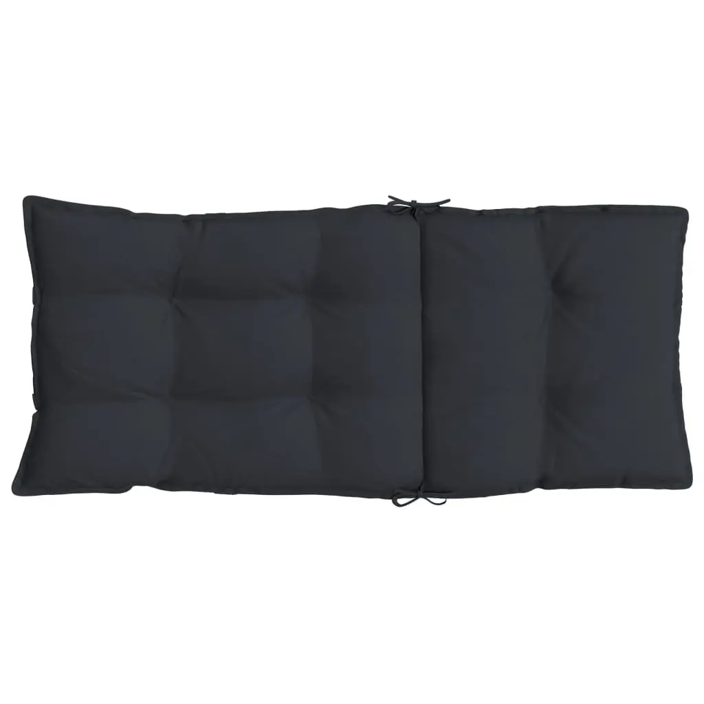 Highback Chair Cushions Set 6pcs Oxford Fabric Black Outdoor Garden Patio Seat