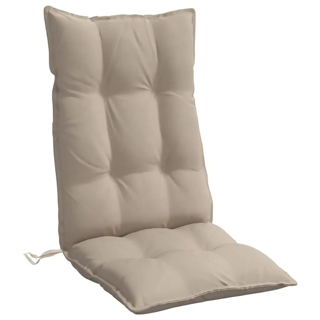 Highback Chair Cushions Oxford Fabric 4 pcs Taupe Outdoor Garden Patio Seat Pad