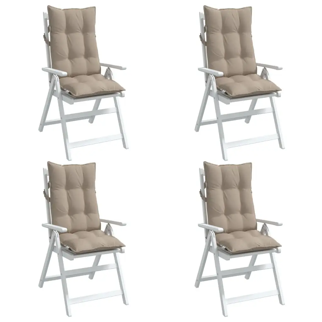 Highback Chair Cushions Oxford Fabric 4 pcs Taupe Outdoor Garden Patio Seat Pad