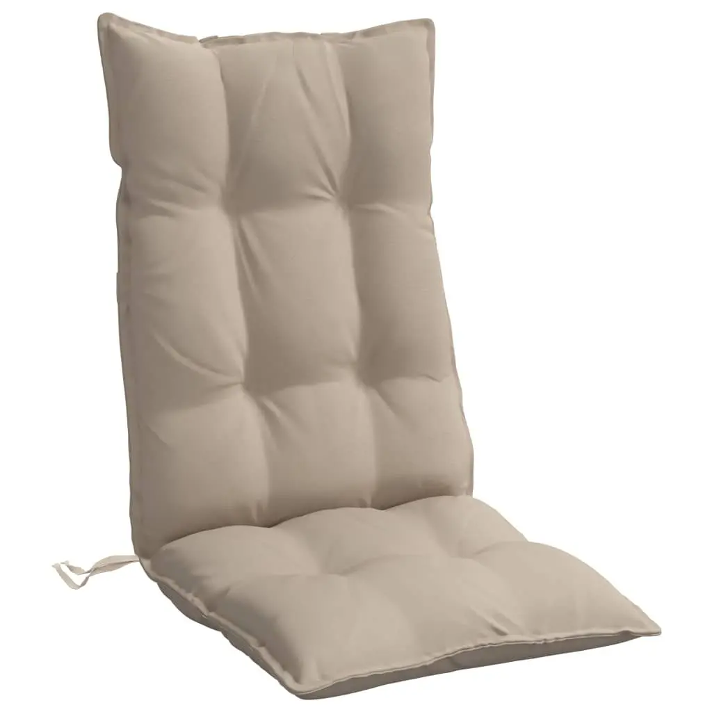 Highback Cushions 6 Piece Outdoor Waterproof Taupe Oxford Fabric Garden Patio Seat Pads