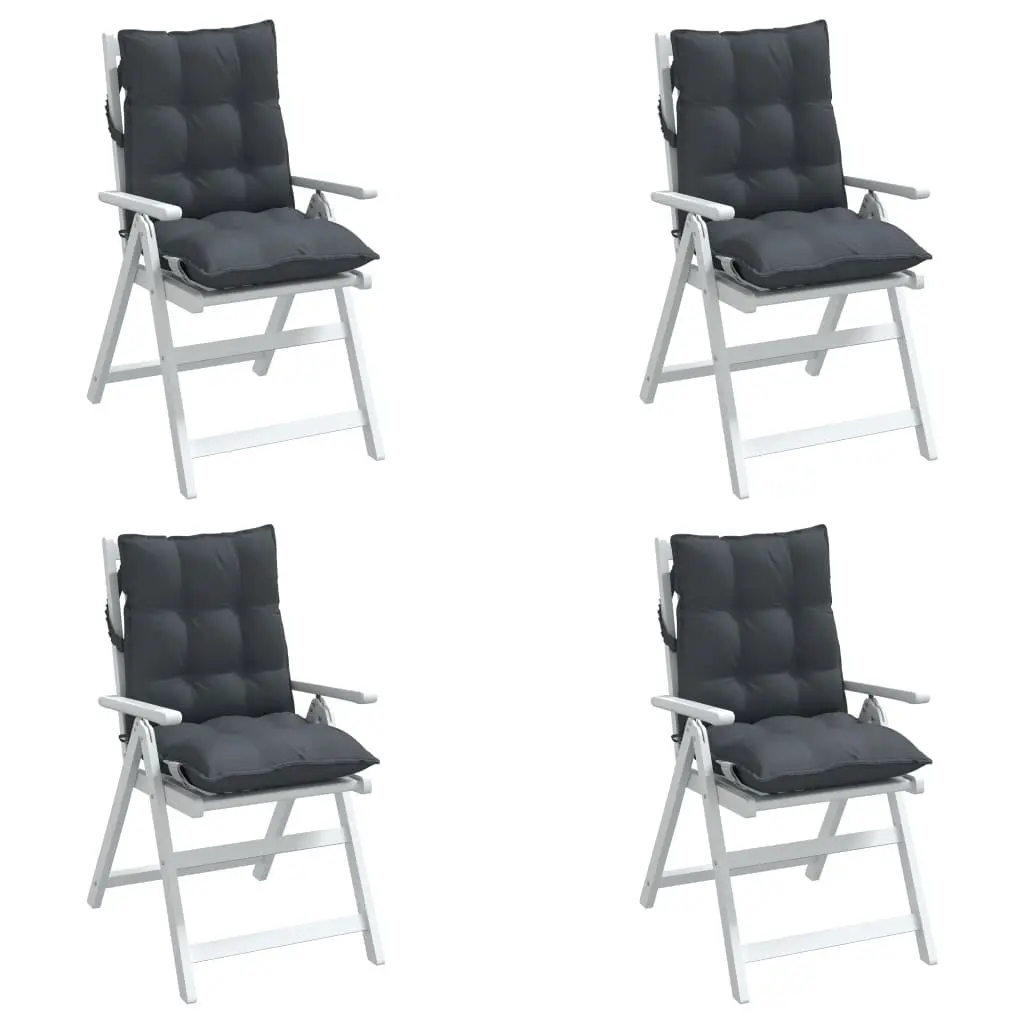Low Back Chair Cushions Oxford Fabric 50 x 100 cm Anthracite 4 Piece