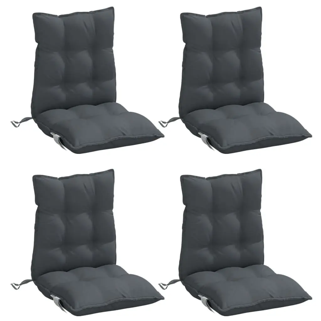 Low Back Chair Cushions Oxford Fabric 50 x 100 cm Anthracite 4 Piece