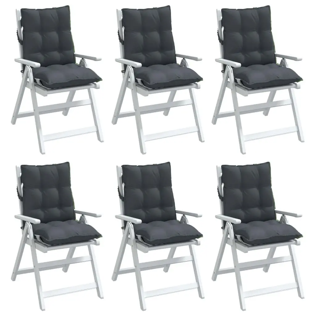 Lowback Cushions 6 Piece Anthracite Oxford Fabric Outdoor Garden Patio