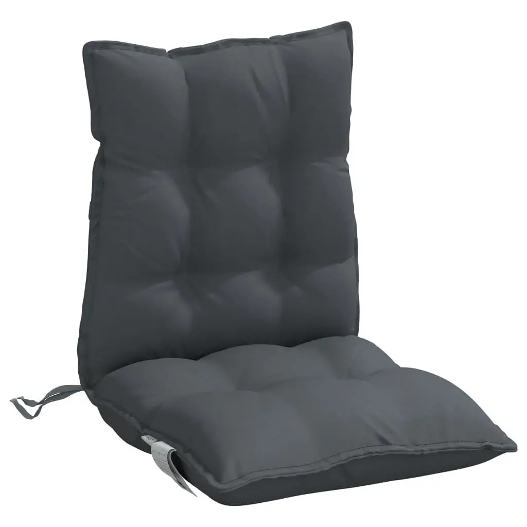 Lowback Cushions 6 Piece Anthracite Oxford Fabric Outdoor Garden Patio