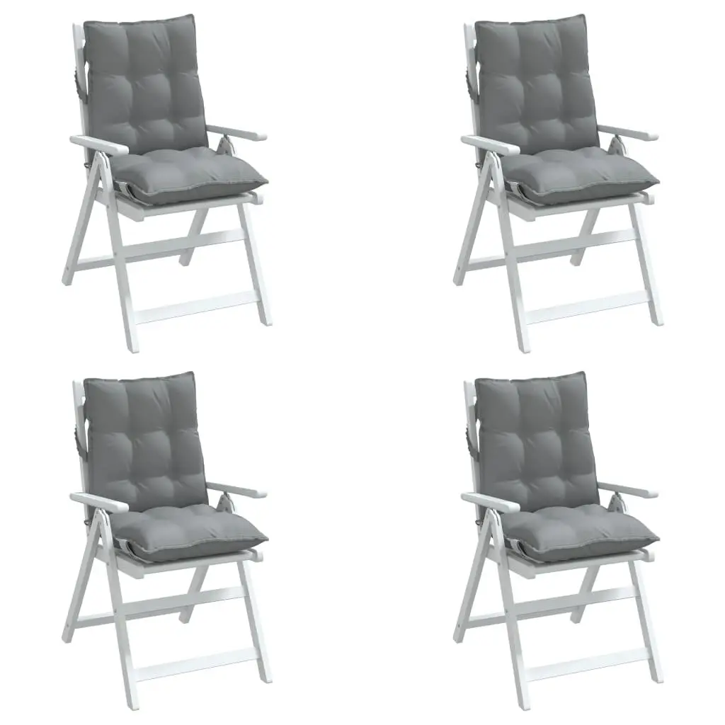 Lowback Chair Cushions Oxford Fabric 4 Piece Set Grey Outdoor Garden Patio Seat
