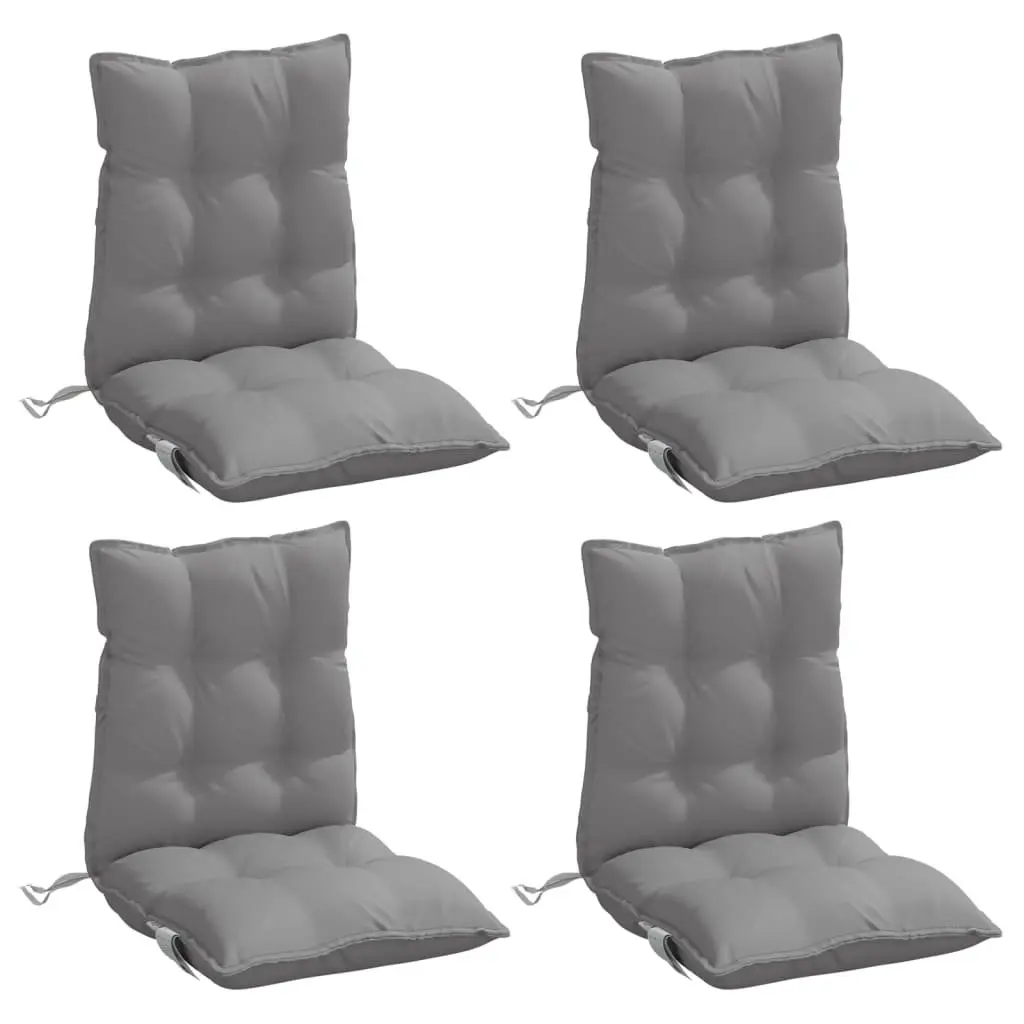 Lowback Chair Cushions Oxford Fabric 4 Piece Set Grey Outdoor Garden Patio Seat