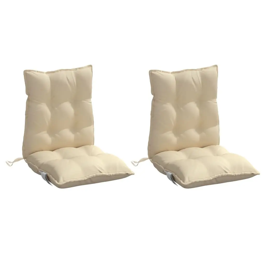 Lowback Chair Cushions Oxford Fabric 2 Pieces Beige Outdoor Garden Patio