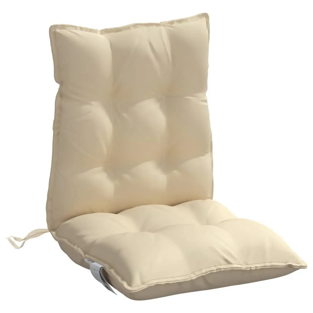 Lowback Chair Cushions Oxford Fabric 4 pcs Beige Outdoor Garden Patio Seat Pad