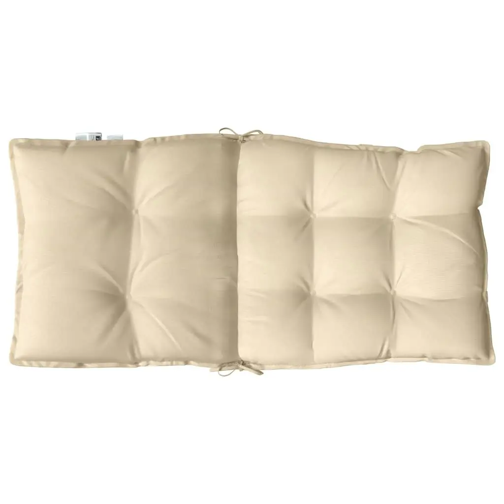 Lowback Chair Cushions Oxford Fabric 4 pcs Beige Outdoor Garden Patio Seat Pad