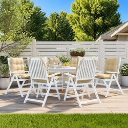 Practical Lowback Chair Cushions for Garden and Patio - 6 pcs
