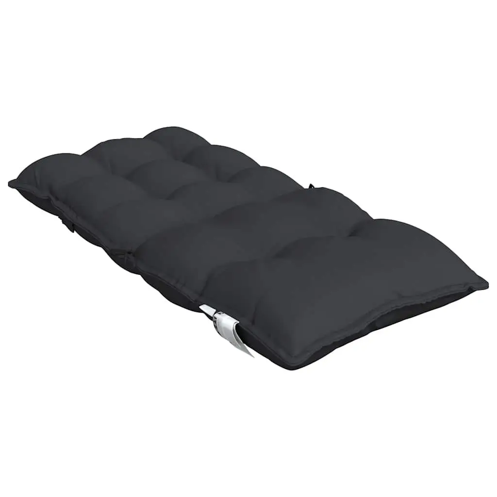 Lowback Chair Cushions 2 pcs Black Oxford Fabric Garden Patio Outdoor Seat Pad