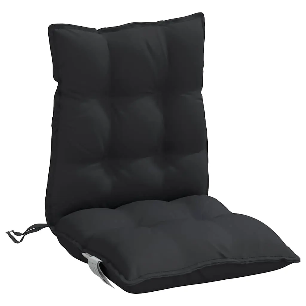 Lowback Chair Cushions Black Oxford Fabric 4 Pieces Outdoor Patio Garden Seat