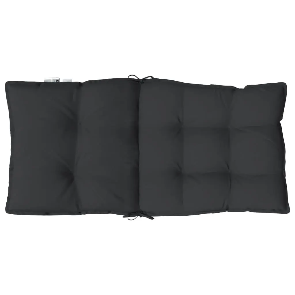 Lowback Chair Cushions Black Oxford Fabric 4 Pieces Outdoor Patio Garden Seat