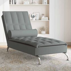 Practical Grey Massage Chaise Lounge with Vibration Feature