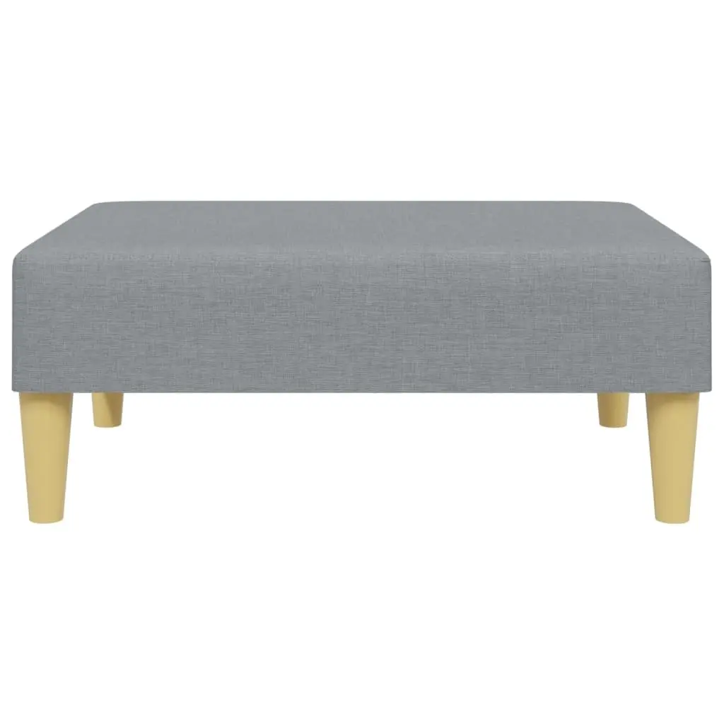 Footstool Fabric Light Grey Plywood Frame Durable Stable Living Room Furniture