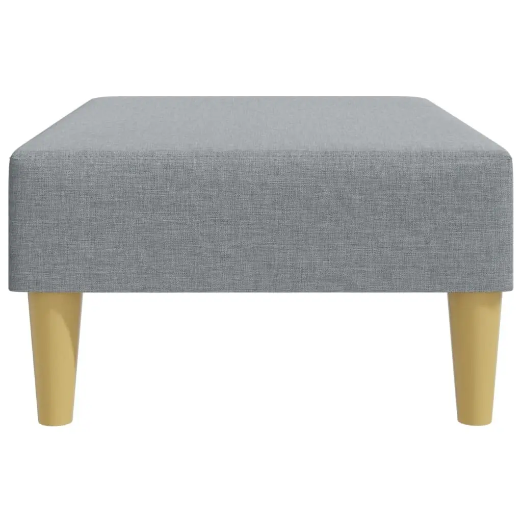 Footstool Fabric Light Grey Plywood Frame Durable Stable Living Room Furniture