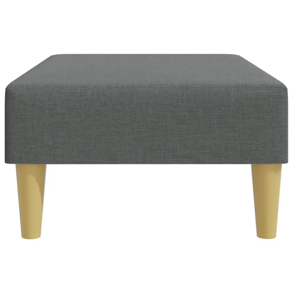 Footstool Fabric Compact Dark Grey Plywood Frame
