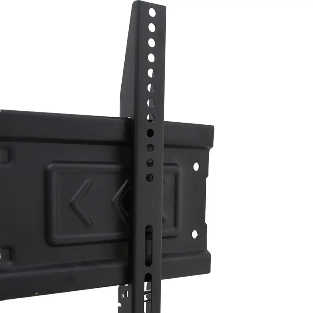 TV Stand on Wheels Powder-Coated Steel Height Adjustable Black for 32-70 Inch Monitors with Lockable Castors