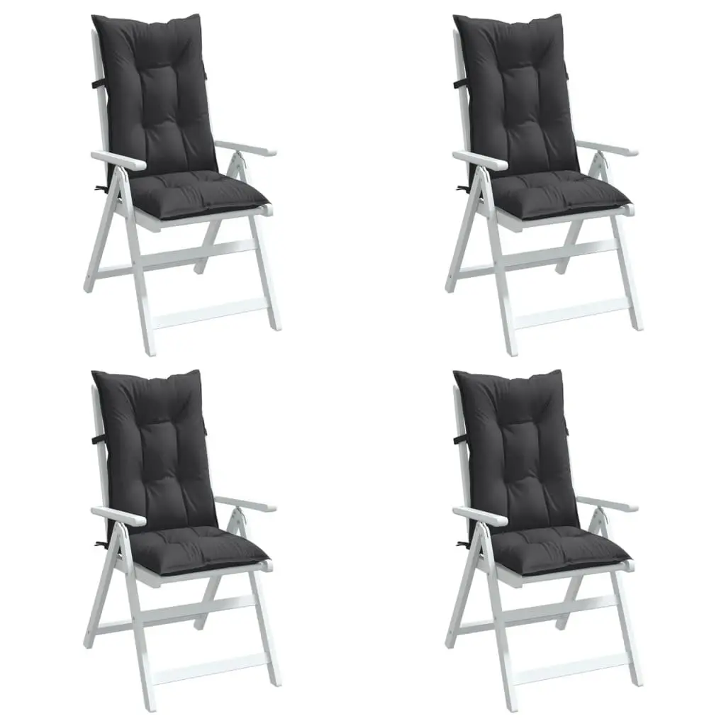 Highback Chair Cushions Anthracite 120x50x7 cm Set of 4 Soft Filling for Garden Patio Indoor Outdoor Furniture