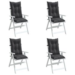 Versatile Highback Chair Cushions 4 pcs Anthracite for Home Use